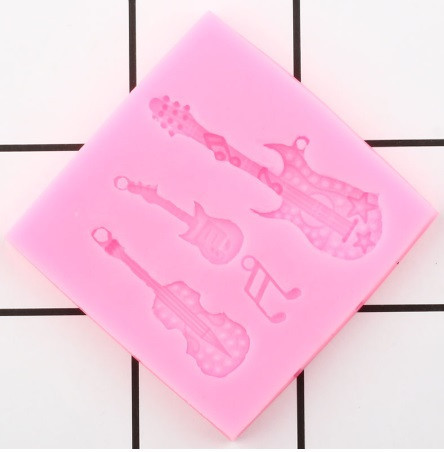 Молд силиконовый Музыкальные инструменты 63 на 63 мм розовый Киев - изображение 3