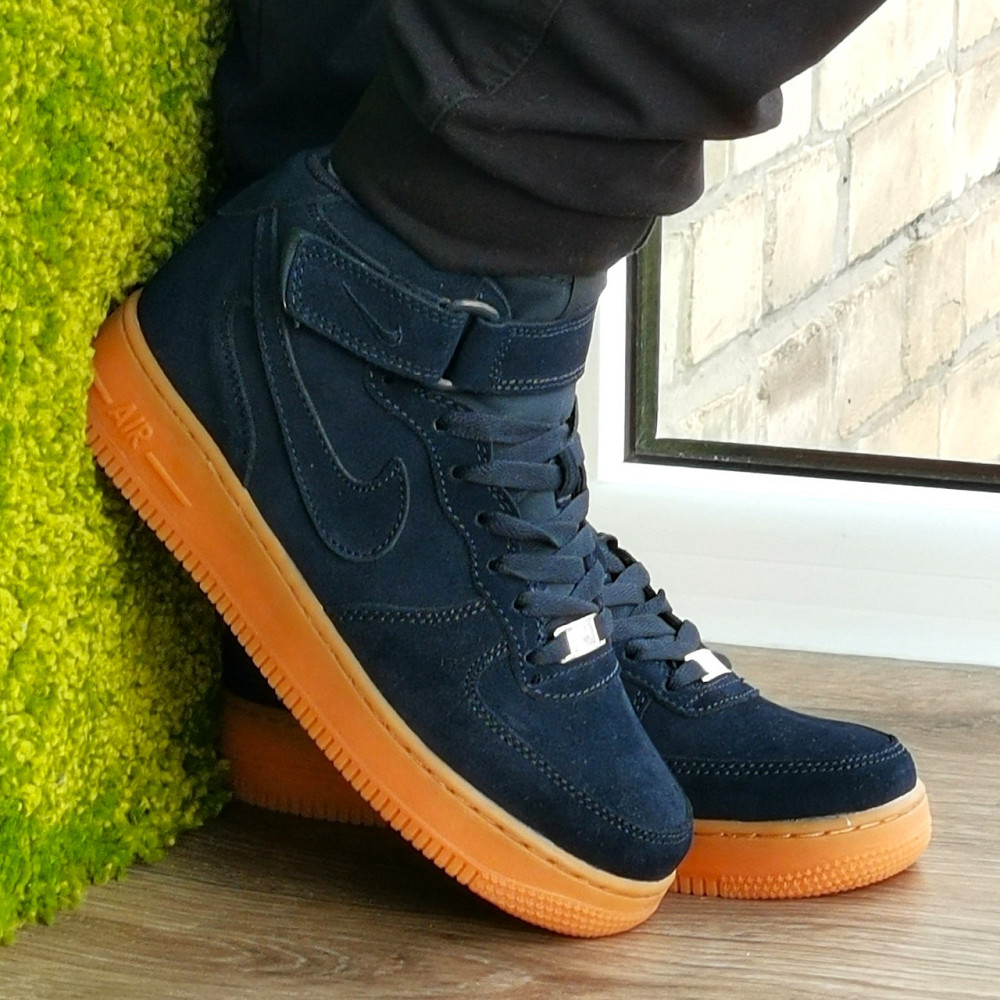 Кросівки Nike Force Високі Сині жіночі Форси Замшеві Найк (розміри: 37,38,39,40,41) Дніпро - фото 8