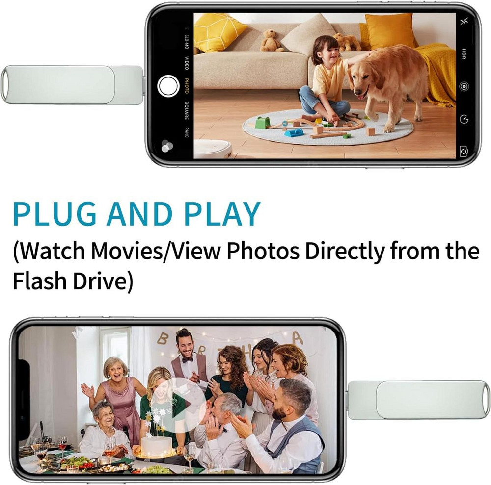 Флеш-накопичувач 512GB 4-in-1 USB 3.0 чорний для iPhone/iPad/Android/PC Type-C Lightning Micro-USB швидкісний зовнішній Київ - фото 3