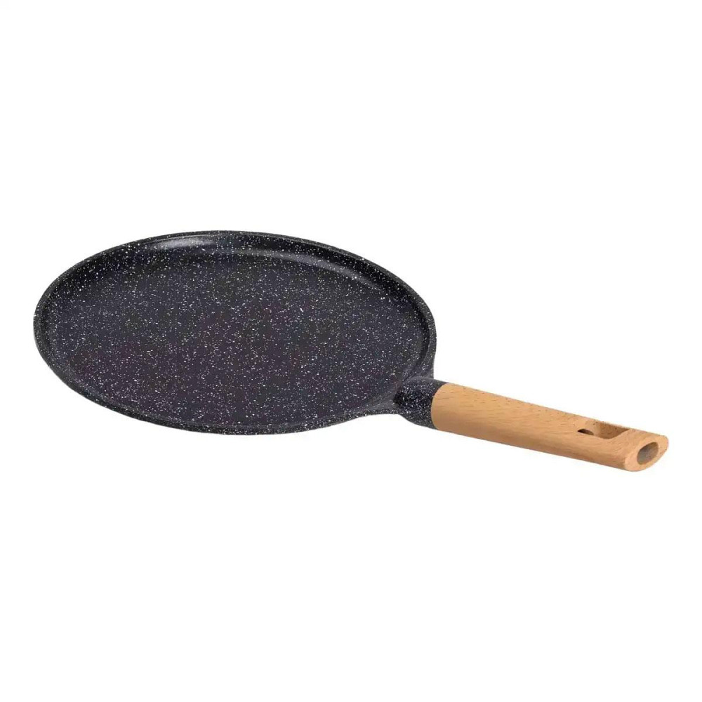 Алюмінієва млинцева сковорода з мармуровим антипригарним покриттям Ø 26 см, товсте дно MGC Black HP-4-429B Київ - фото 3