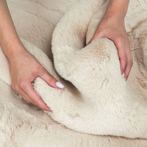 Килимок для підлоги з еко-хутра ТМ Dariana Elegant 75*150 см ванільно-бежевий Житомир - изображение 8