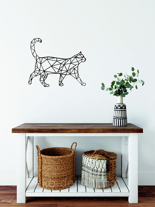 Декоративне настінне Панно «Кіт» Декор на стіну 70*58 см, Чорний Київ - фото 10