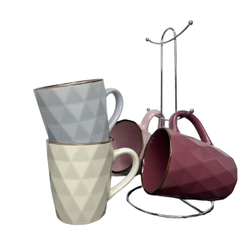 Набір чашок Грані 4 предмети 350мл на металевій стійці 021-04-11 S&T Житомир - фото 6