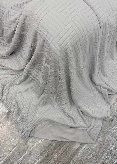 Плед-покрывало Премиум 220х240 см (+-5см) Светло-серый (87-224) Киев - изображение 8