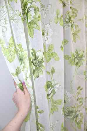 Тюль VR-Textil 1264т Flora Батист Білий з салатовим 400х270 см (42-1382) Київ