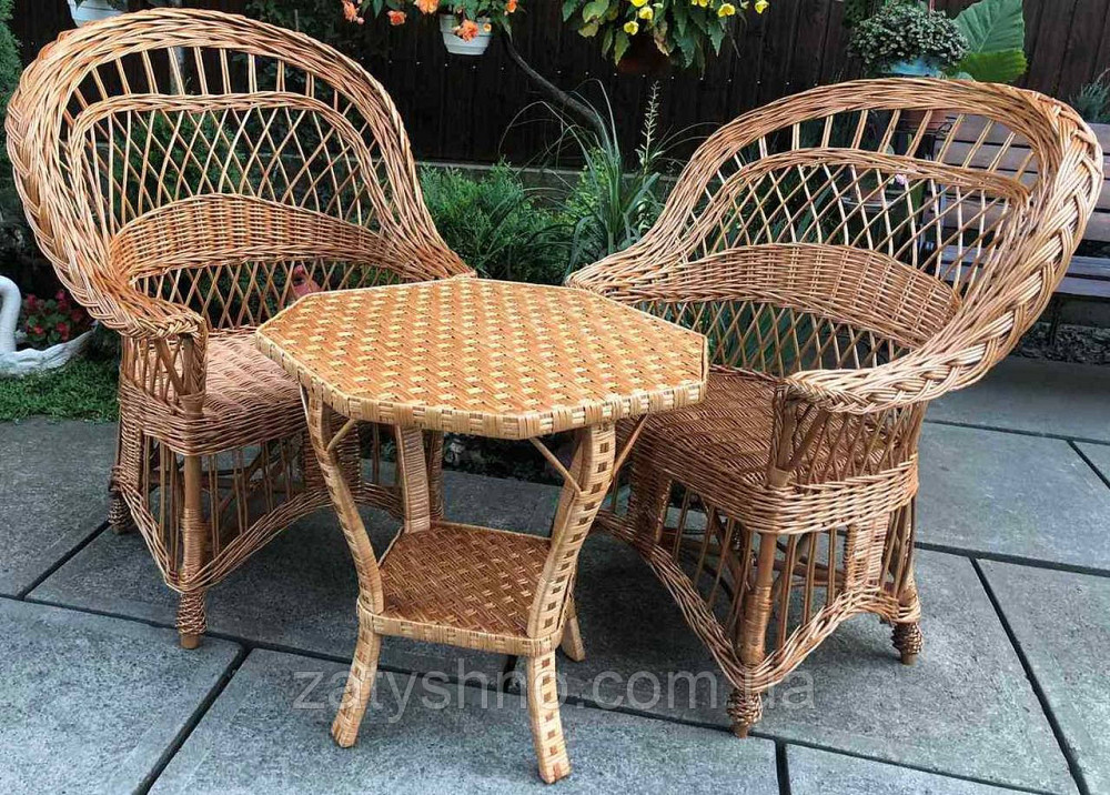 Мебель плетеная для балкона  |Балконная плетеная мебель |мебель плетеная с фигурным столом Киев - изображение 3