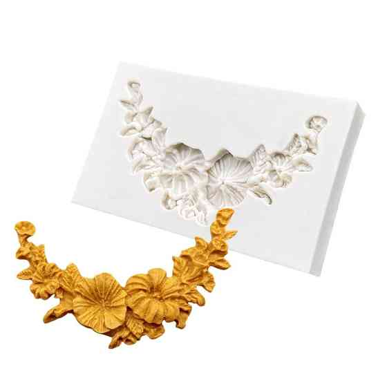 Молд силіконовий Квіточки 43 на 72 мм сірий Київ