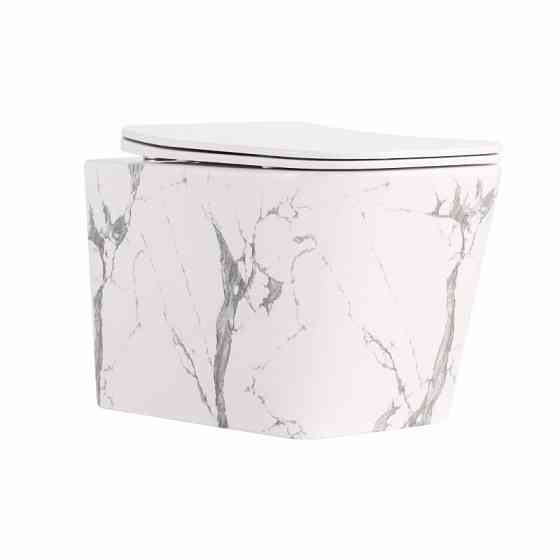 Унитаз подвесной Qtap Tern Ultra Quiet 520×345×325 мм, Marble, с сиденьем Slim Duroplast / Soft-close / Quick Release Киев