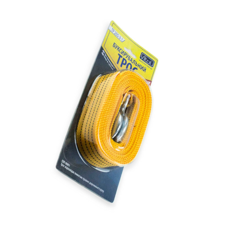 Трос лента 3 т х 4,5м х 46мм крюк/оранж/блистер буксир. Мукачево - изображение 1