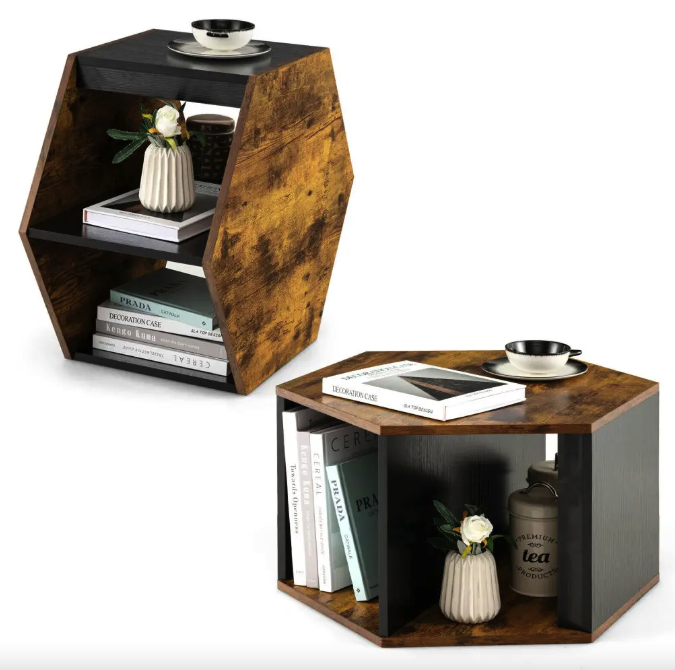 Комплект журнальных столиков Costway Neka шестиугольный Киев - изображение 6