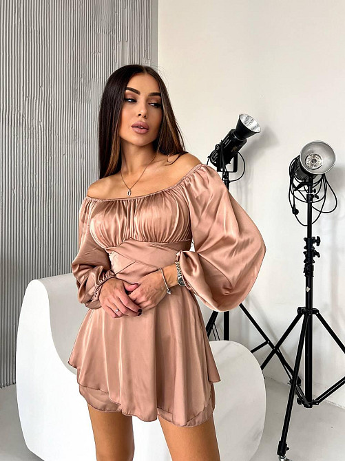 Жіночий стильний привабливий шовковий комбінезон арами Кемел, 42/44 Одеса - фото 6