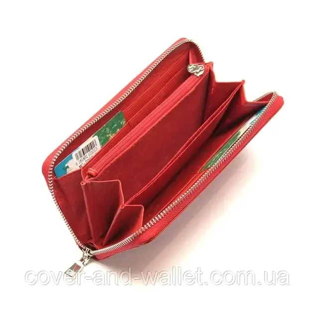 Красный кожаный женский кошелек на молнии Marco Coverna MC-7002-2 Киев - изображение 5