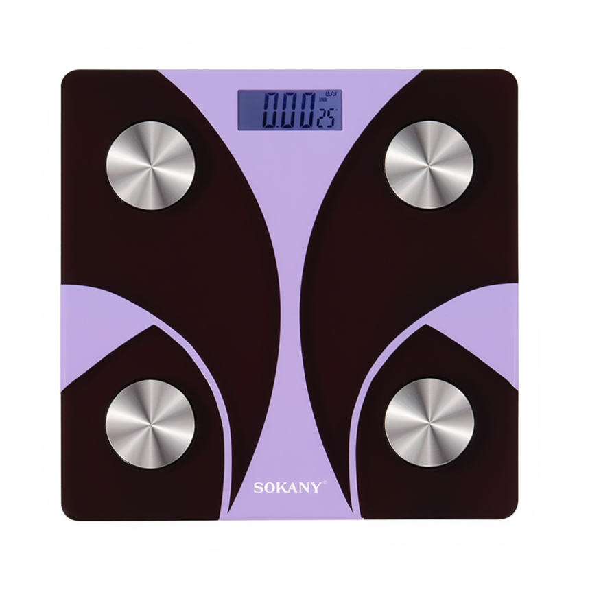 Смарт ваги електронні Sokany 26х26 см до 180 кг з Bluetooth Фіолетовий SK-19029V Київ - фото 1
