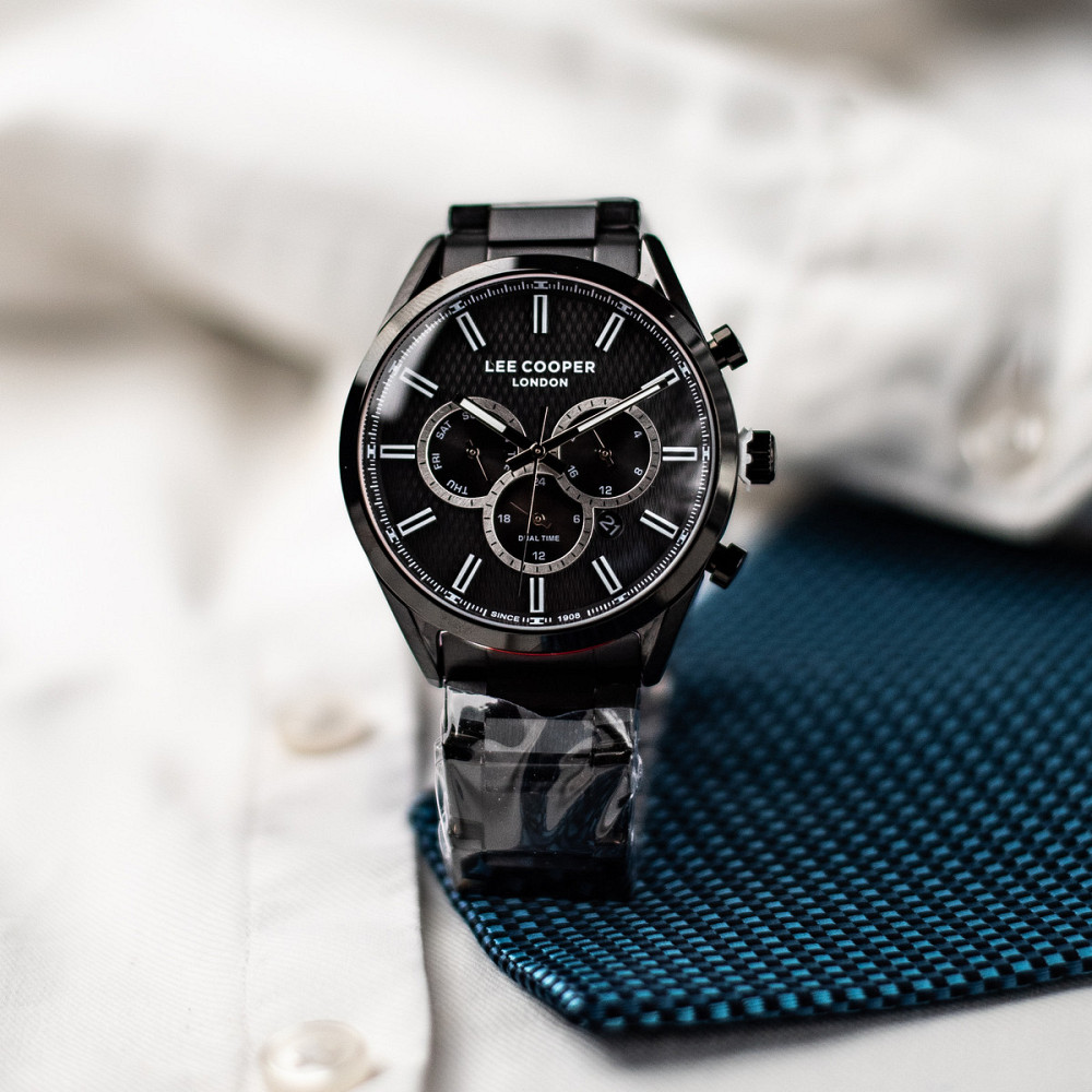 Годинник чоловічий наручний водостійкий Lee Cooper England Midnight Black (2 ремінці) Київ - фото 12