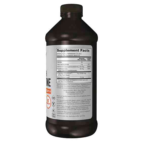 Карнитин в жидкой форме NOW Foods Carnitine Liquid 3000mg 473мл Киев