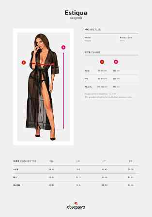 Пеньюар Obsessive Estiqua peignoir XL/2XL Sex Aura Київ
