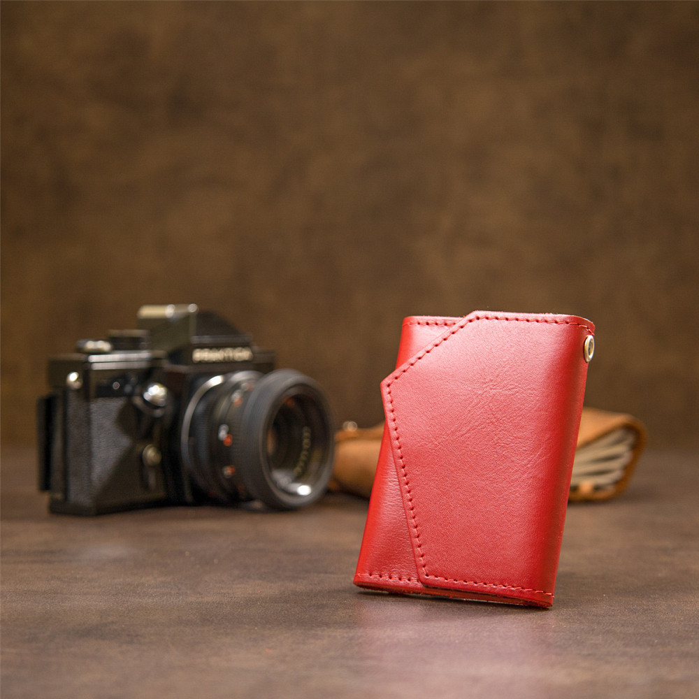 Кожаная компактная ключница Красный (GRANDE PELLE) Киев - изображение 2