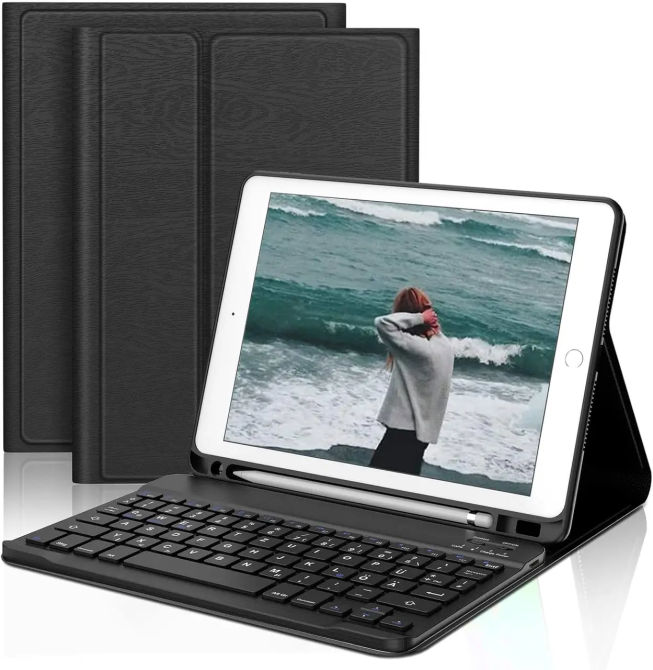 Чехол клавиатура DINGRICH для iPad 9.7 (5/6/Air/Pro) | Bluetooth QWERTZ | Съемная клавиатура + держатель Apple Pencil + Sleep/Wake Киев - изображение 2
