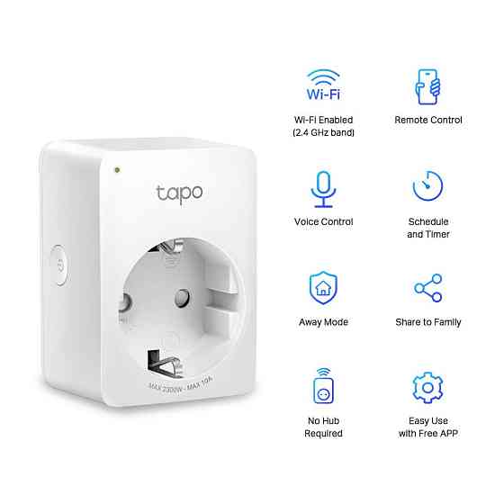 Інтелектуальна розетка TP-Link Tapo P100-2-pack ( 23526 ) Харків