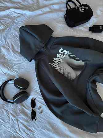 Жіноча тепла оверсайз худі з родзинкою трьохнитка на флісі Одеса