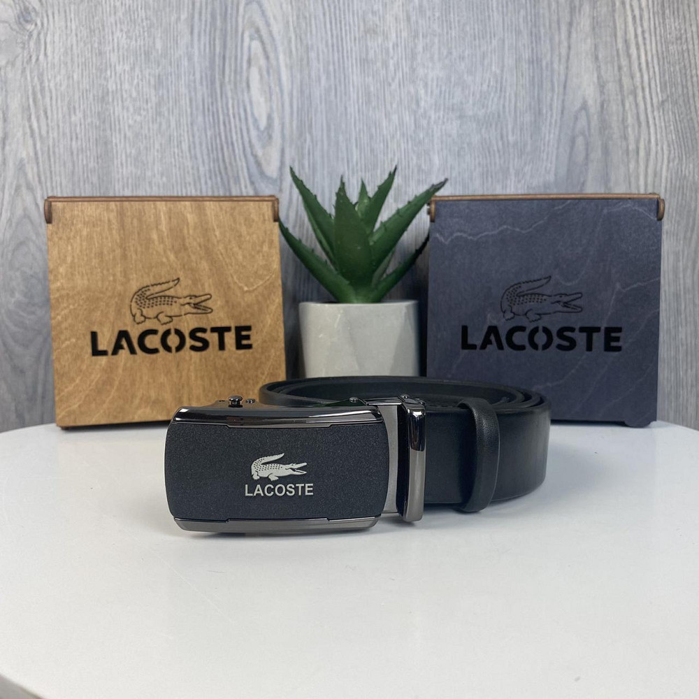 Чоловічий шкіряний ремінь автомат стиль Лакоста крокодила, пояс Lacoste натуральна шкіра Харків - фото 1