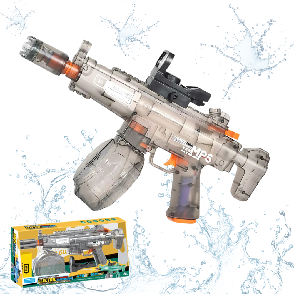 Водный электрический пистолет для детей, бластер на аккумуляторе, водный автомат MP5, игрушечный, серый Каменец-Подольский - изображение 1