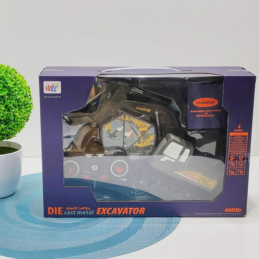 Екскаватор гусеничний на радіокеруванні з підсвічуванням та звуком Чорний (700-C2) Чернігів - фото 7