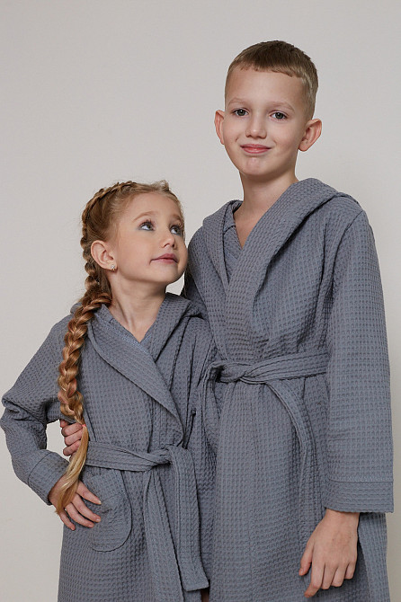 Халат детский вафельный Ideal Textile с капюшоном 7 р. (116-122 см) Черновцы - изображение 5