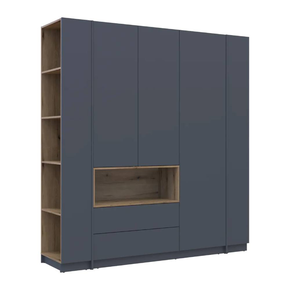 Шафа для одягу з нішою та етажеркою Doros Дейл Графіт/Дуб Евок 3 ДСП 178х52х220 DRS-011725 (44900337) Дніпро - фото 8