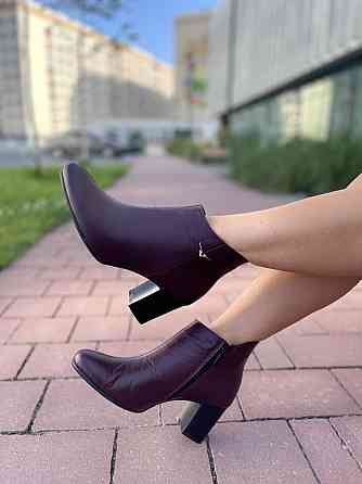 Жіночі черевики ARLETT бордові натуральна шкіра висота каблука 6см висота черевика 11см (1200) Коломия