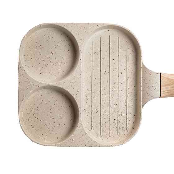 Сковорода квадратна порційна на 3 секції з антипригарним покриттям бежева HP39571W Київ