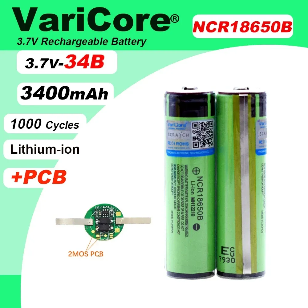 Акумулятор (з захистом) VariCore 34B-PCB Li-ion 18650 3400 mAh 3.7V (NCR18650B) Зелений Київ - фото 2