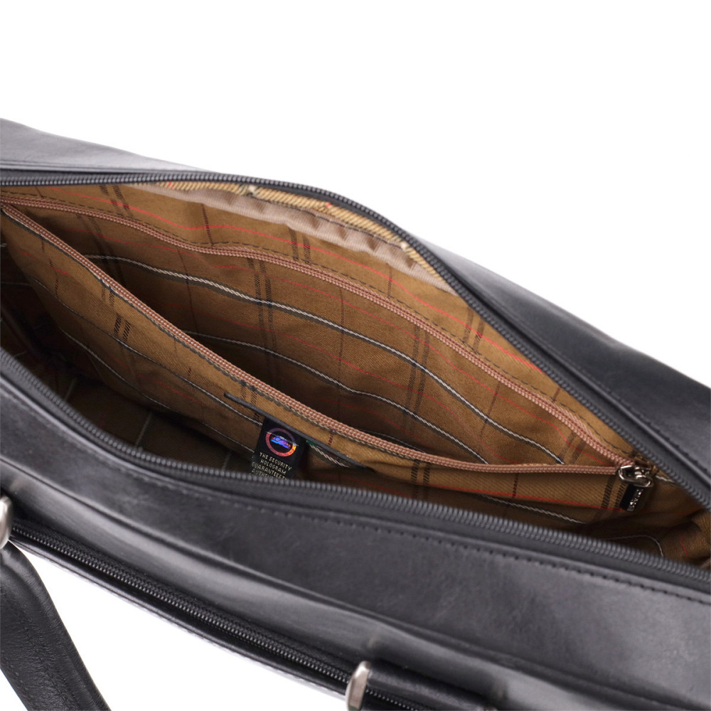 Вместительный мужской портфель с отделением для ноутбука из гладкой натуральной кожи Tony Perotti 20859_1 (9637-38 nero) Черный Киев - изображение 7