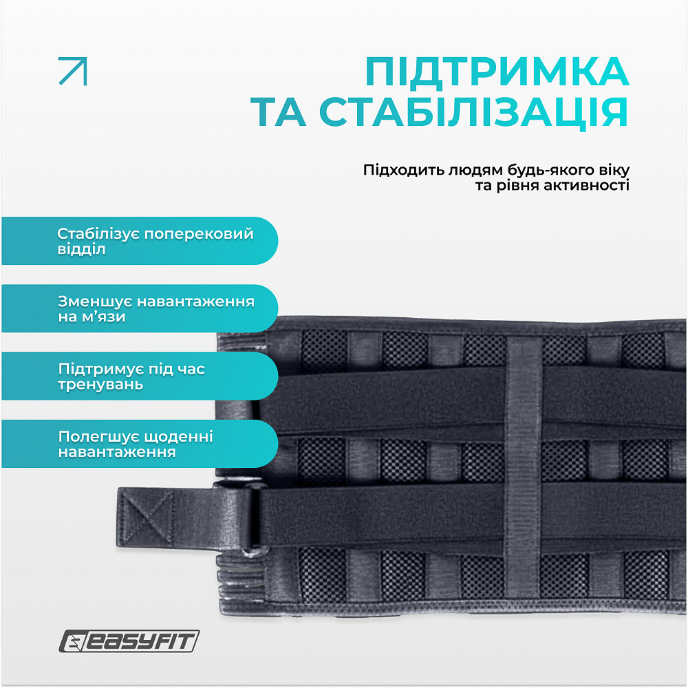 Пояс для спини з 4 ребрами жорсткості EasyFit (XL) Коломия - фото 6