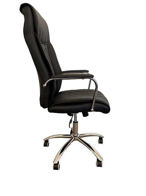 Офисное кресло руководителя Tehforward Dionis хром Anyfix Черный Киев - изображение 3