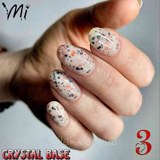 Crystal base Mi #3 (молочна база з червоною і чорною поталлю) 30мл (баночка) Херсон