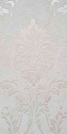 Шпалери вінілові на флізеліні Grandeco Universe 5 вензелю завитки сріблясті на молочному Київ