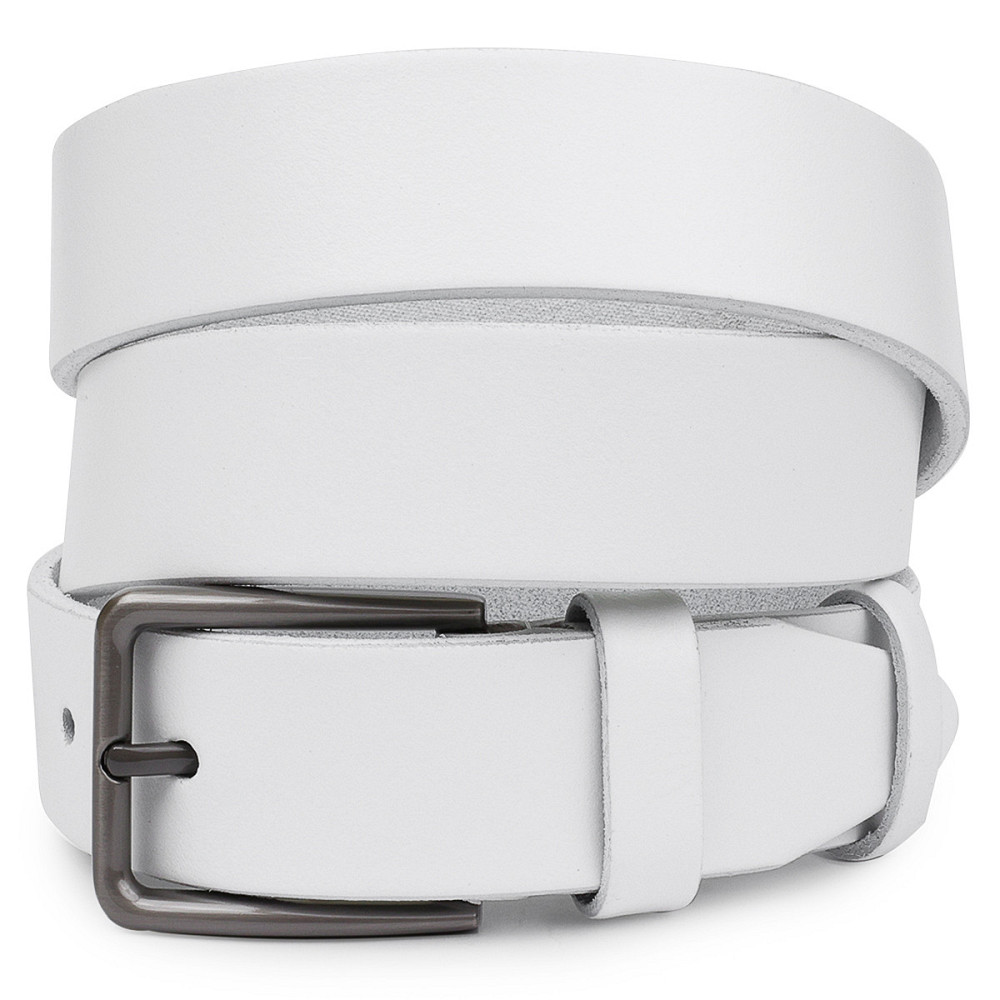 Універсальний ремінь з натуральної шкіри Vintage 20703 Білий Київ - фото 1