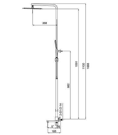 Душова колонна зі змішувачем Koer KB-56010-05 чорного кольору (KR3495) Харків