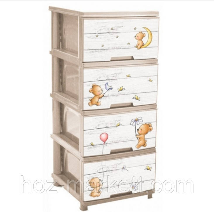 Комод пластиковий "Ведмедики" беж Алеана Харків - фото 1