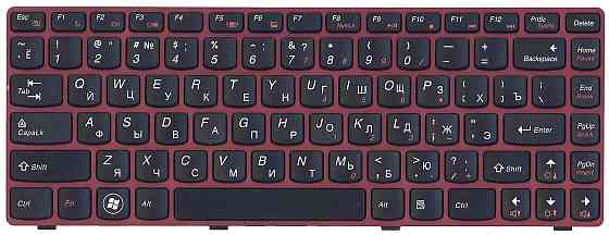 Клавиатура для ноутбука Lenovo IdeaPad (V380) Black, (Red Frame), RU Вінниця