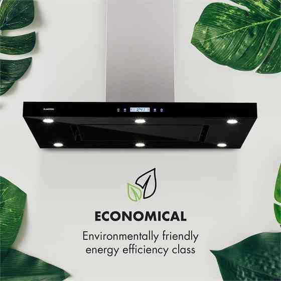 Острівна витяжка Valeria 90 см 6503/год витяжка touch LED скло неіржавка сталь чорний (Німеччина, читати Рівне