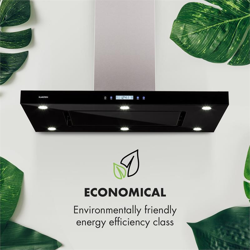 Острівна витяжка Valeria 90 см 6503/год витяжка touch LED скло неіржавка сталь чорний (Німеччина, читати Рівне - фото 5