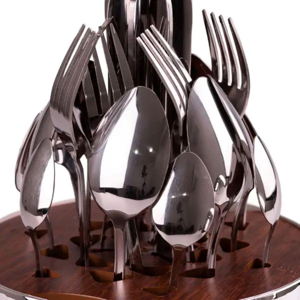 Набір столових приборів на 6 персон 24 шт з підставкою 29 х 19.5 см срібло HP7881S Київ - фото 3