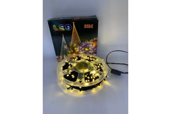 Гирлянда нить на катушке, от сети, 50м, 240LED, теплый белый/ Светодиодная LED гирлянда на елку Коломия