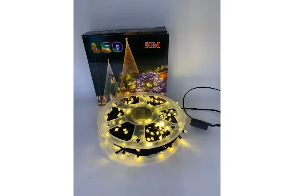 Гирлянда нить на катушке, от сети, 50м, 240LED, теплый белый/ Светодиодная LED гирлянда на елку Коломия - фото 2