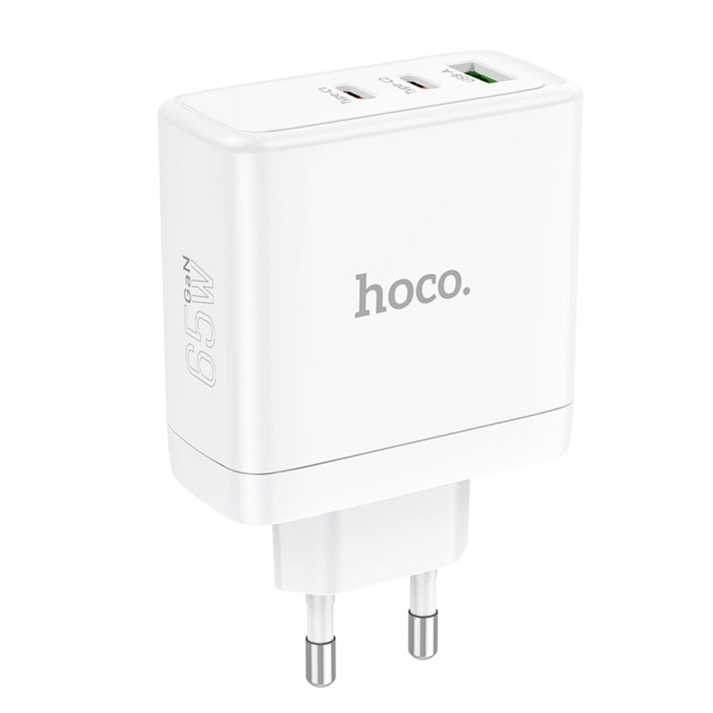Мережевий зарядний пристрій HOCO N30 Glory PD65W three-port(2C1A) fast charger White Киев - изображение 1