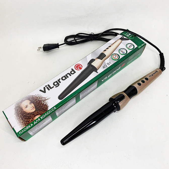 Плойка-щипцы для прикорневого объема ViLgrand VHC-3041LC 40 Вт, Конусные плойки для завивки волос KR-79 Львов - изображение 10