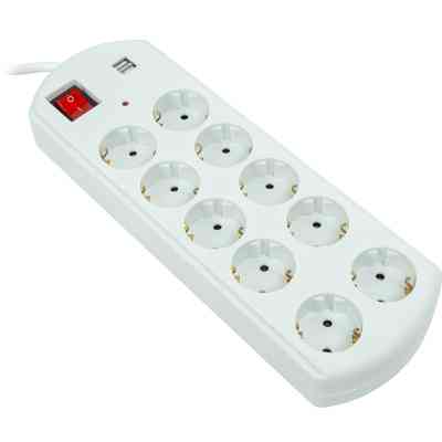 Сетевой фильтр питания PowerPlant 5м, 10 розеток, USB, євро, 100% мідь (YS-N6065/5) (EX610556) Винница