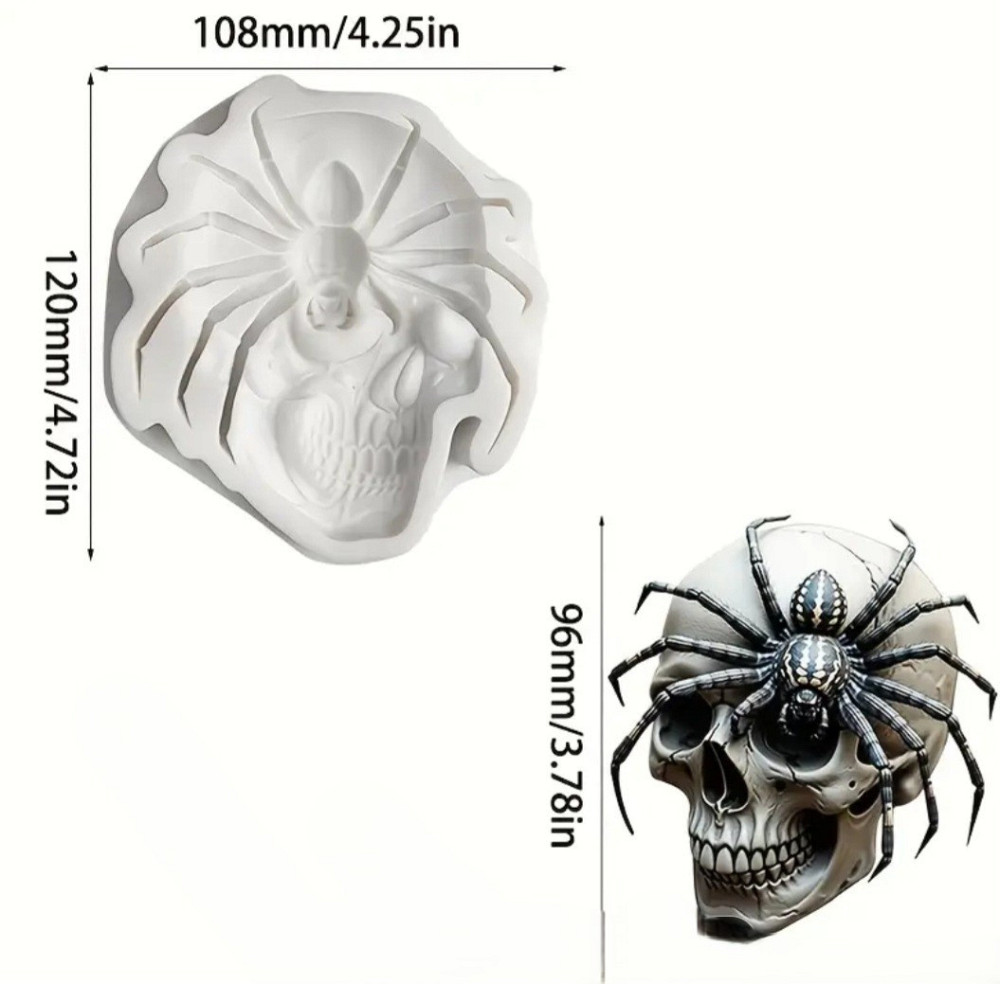 Молд силиконовый Череп 108 на 120 мм серый Киев - изображение 2